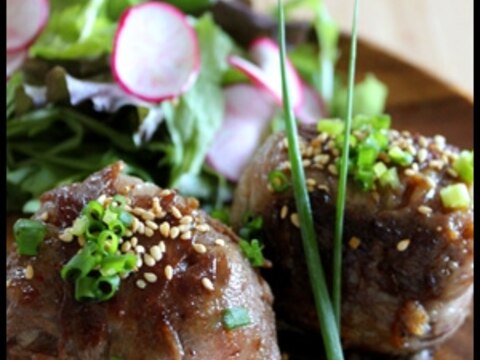 飛騨牛で野菜たっぷりビビンバの肉巻きおにぎり